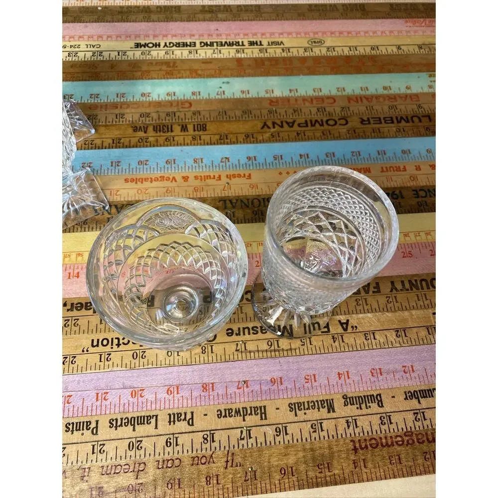 Vintage MCM Retro Wine Water Glasses 1960s Clear Glass Farmhouse Dining Lot 5